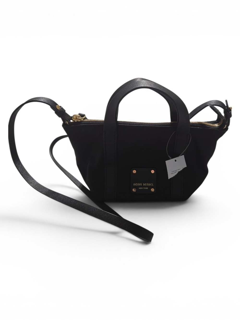 Henri Bendel  Black Nylon Crossbody Mini Tote - Picture 4 of 6
